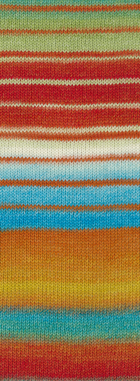 Lana Grossa Gomitolo Arte 1011 Rotorange/Türkis/Zartgrün/Hellbeige/Orange 200g
