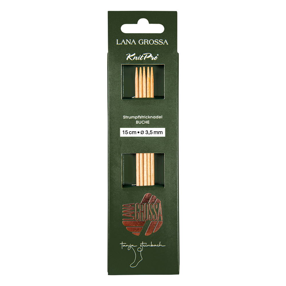 Lana Grossa Strumpfstricknadel Holz Buche 15cm-3.50mm