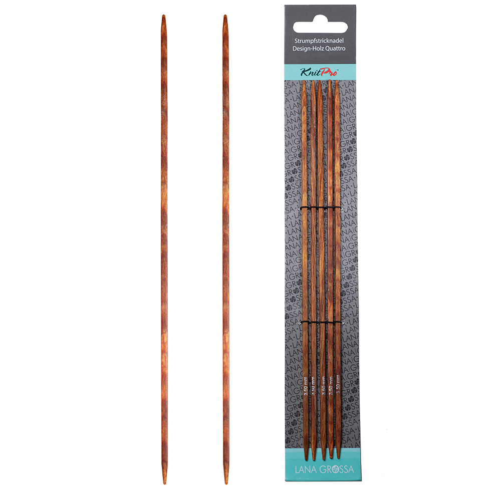 Lana Grossa Strumpfstricknadel Design-Holz Quattro 15-2,0
