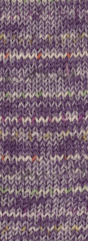 Lana Grossa Meilenweit 100 Extrafine Merino Stella 2535 Ecru/Grau-/Blauviolett/Orange/Gelb/Grün 100g