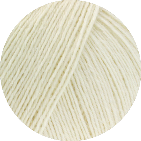 Lana Grossa Meilenweit 100 Alpaka 2008 Wollweiß 100g