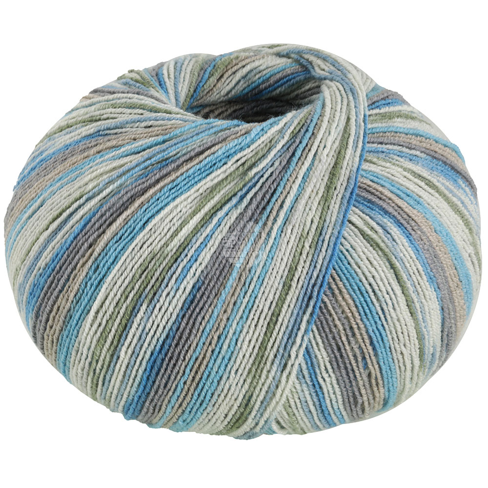 Lana Grossa Meilenweit 100 Cotton Bamboo Amalfi 2374 Zartgrau//Grau/Hellblau/Moosgrün/Grège 100g