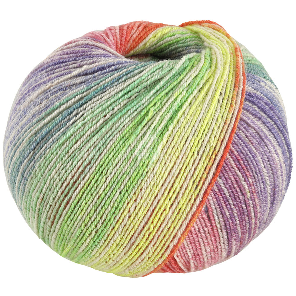 Lana Grossa Meilenweit 100 Cotton Bamboo Positano 2563 Hellbeige/Pflaume/Antikviolett/Petrol/Jade/
G