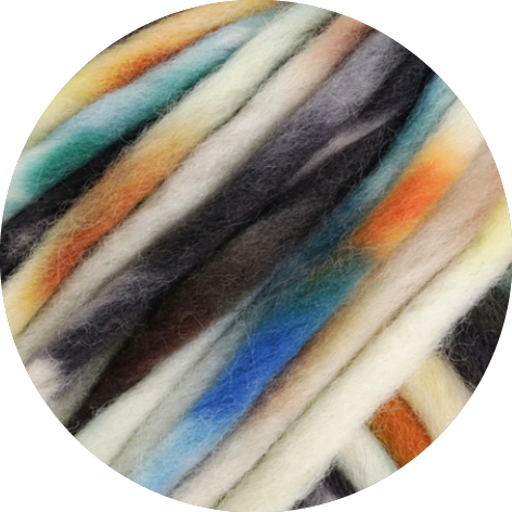 Lana Grossa Confetti 007 Rohweiß/Rost/Petrol/Anthrazit/Orange 100g