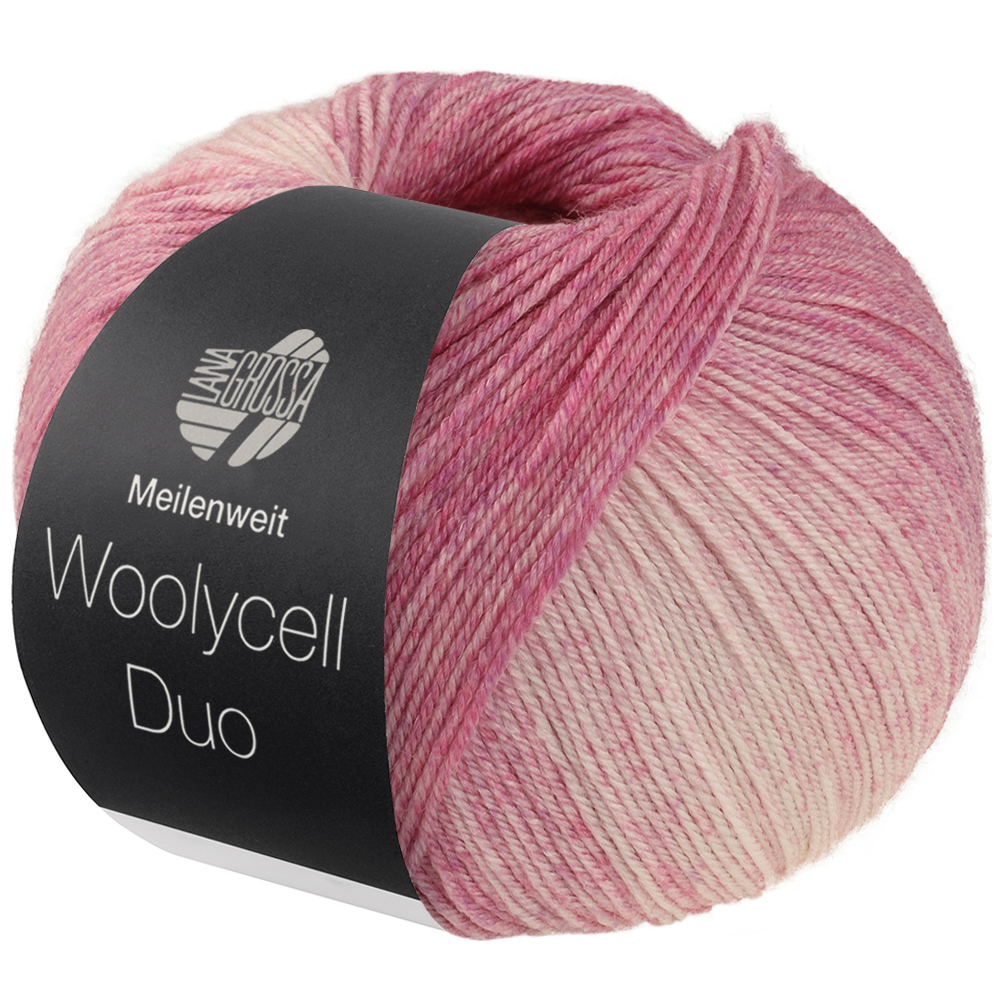 Lana Grossa Woolycell Duo 6002 Veilchenfuchsia/-lila/Rosa 100g