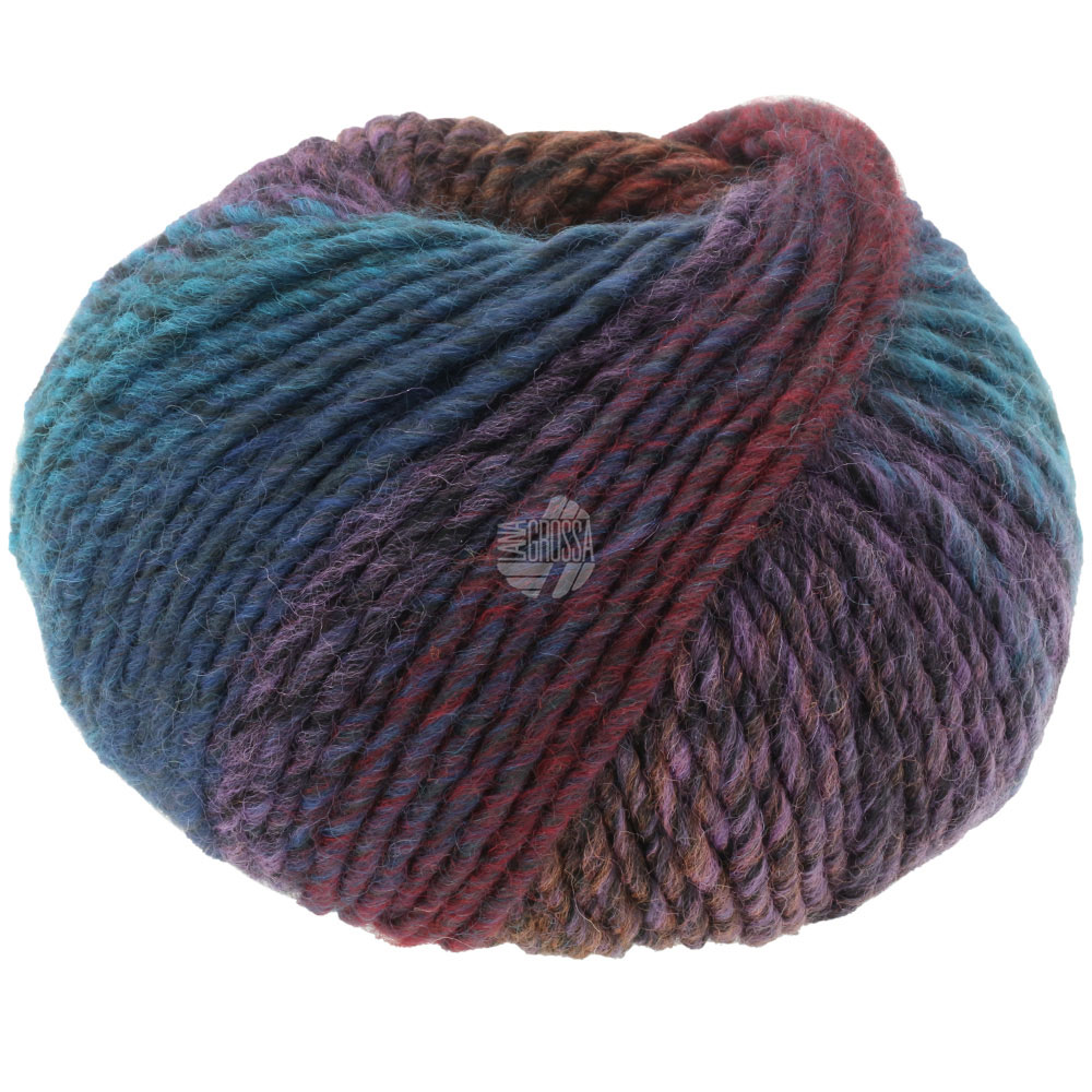 Lana Grossa Colors For You 137 Antikviolett/Dunkelgrau/Orange/Dunkelrot/Petrolblau/Dunkel-/Hellpetro