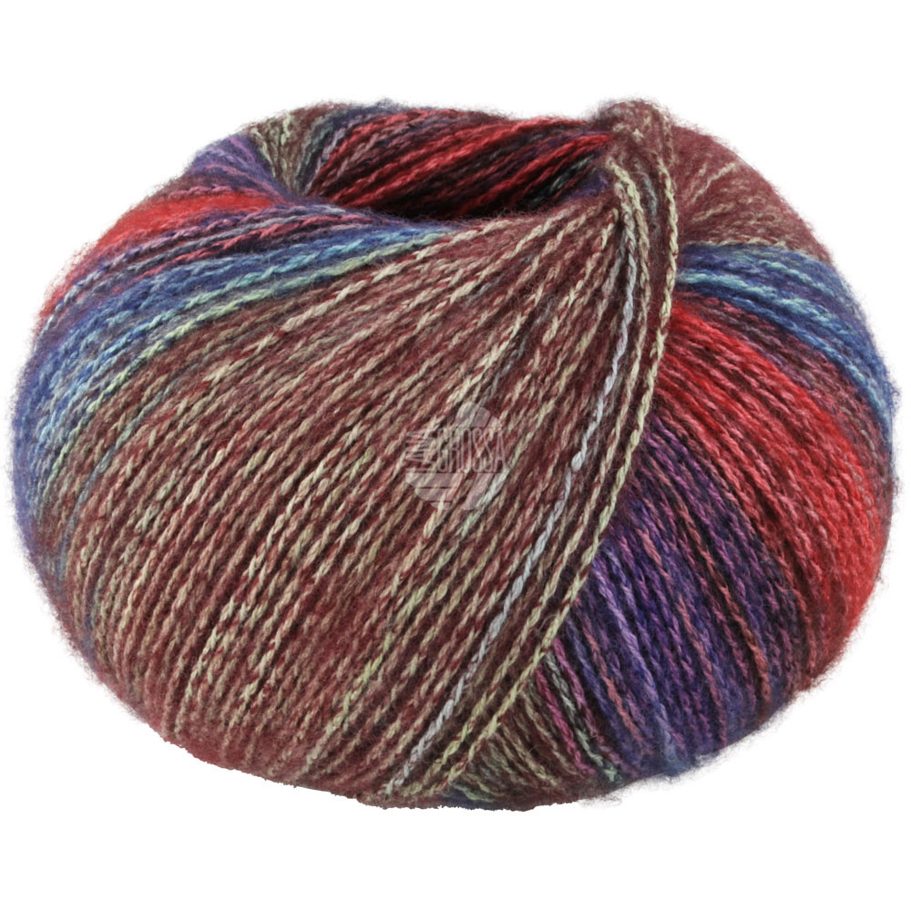 Lana Grossa Gianna 007 Rot/Türkis/Marine/Zyklam/Gelbgrün