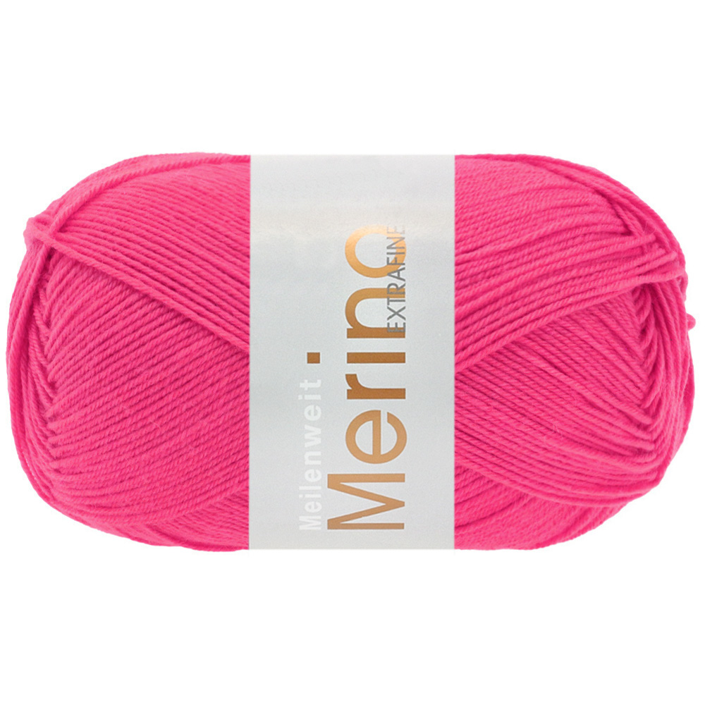 Lana Grossa Meilenweit 100 Merino Extrafein Uni 2454 Pink 100g