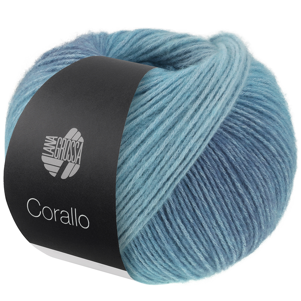 Lana Grossa Corallo 007 Helltürkis/Türkis/ Jeans 100g