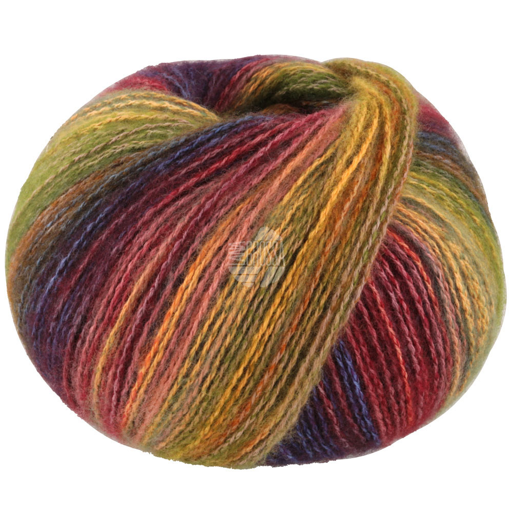 Lana Grossa Gianna 010 Maisgelb/Orange/Dunkelblau/Graugrün/Weinrot/Altrosa