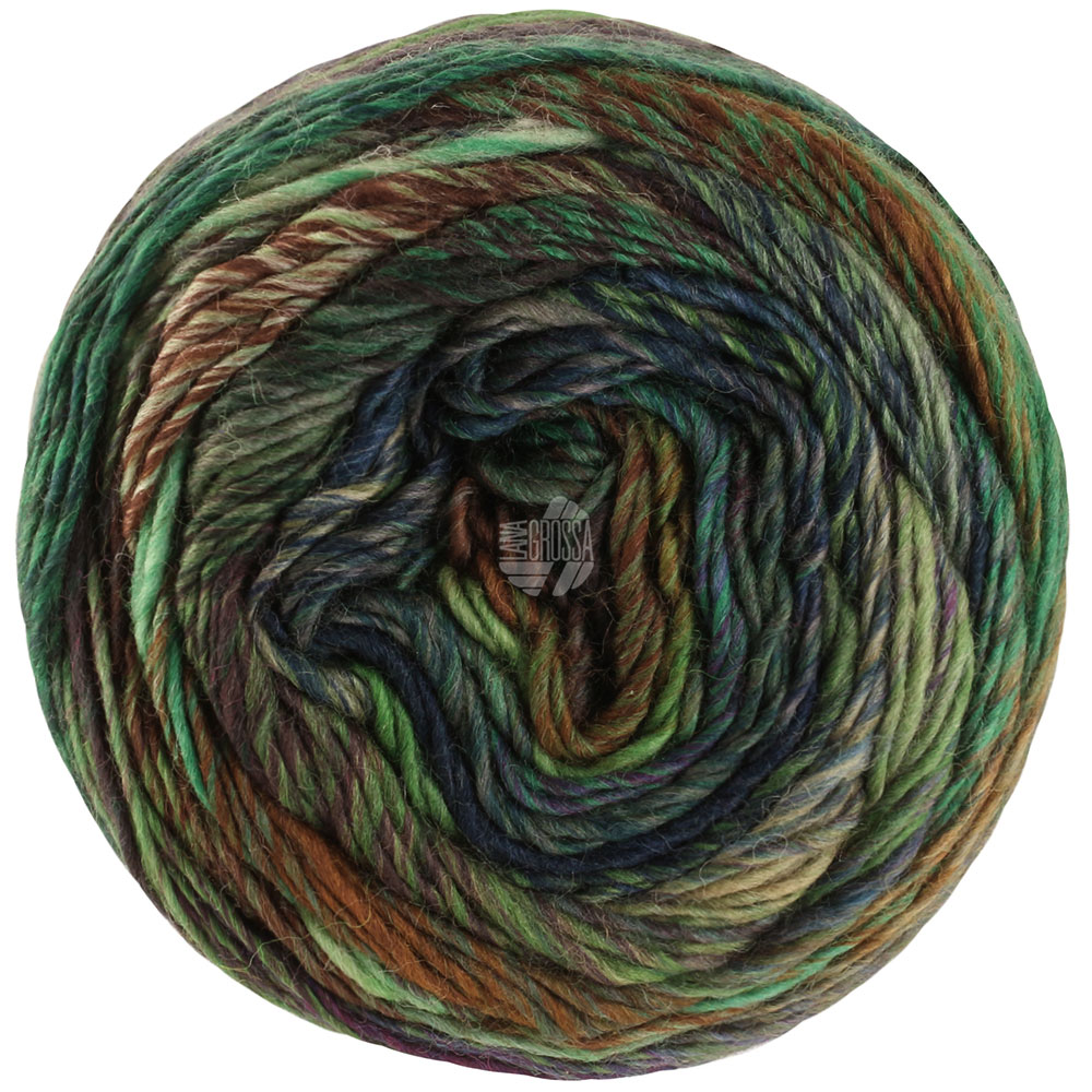 Lana Grossa Colorissimo 216 Hellgrün/Grün/Petrol/Dunkelpetrol/Rot-/Schokobraun/Brugund/Grau 100g