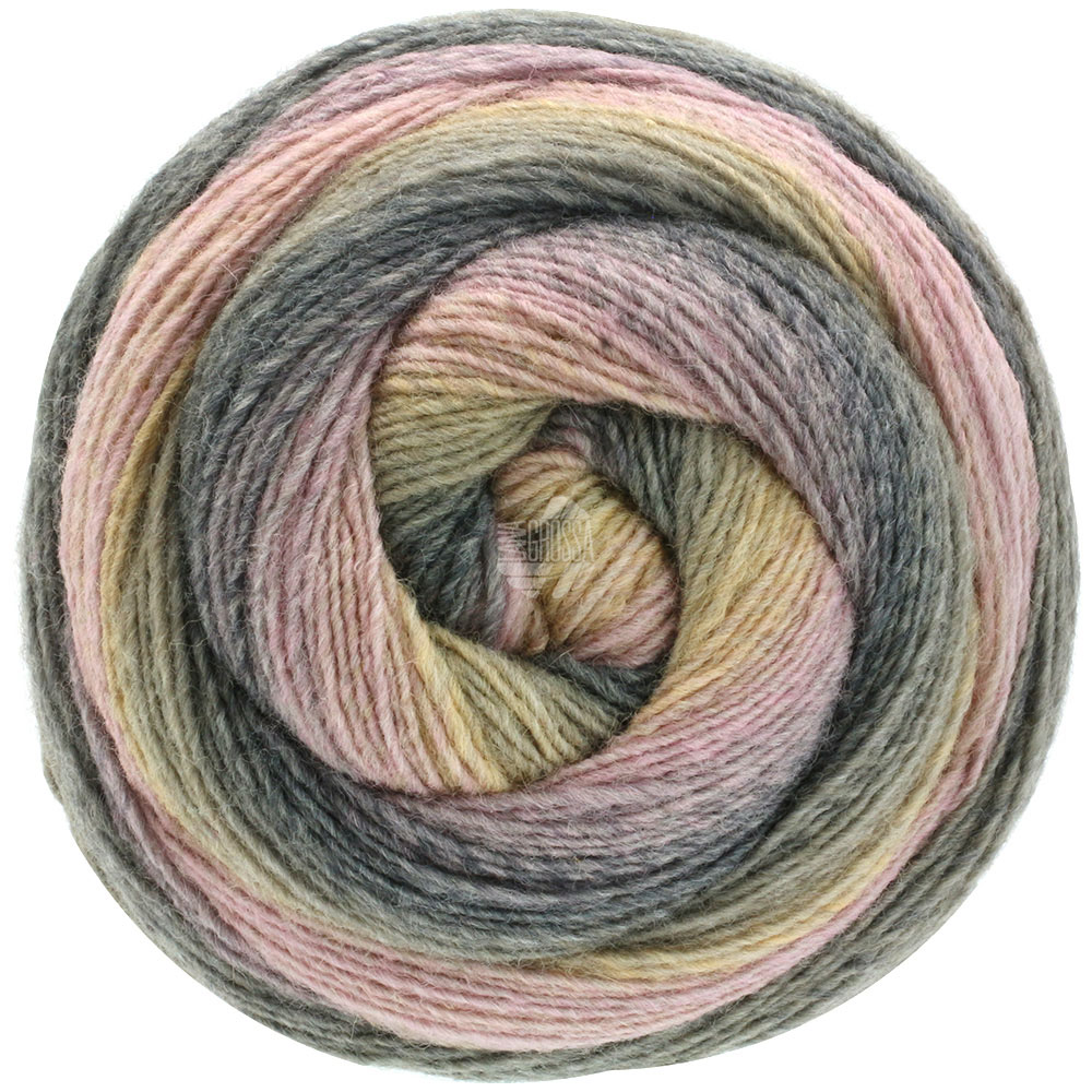Lana Grossa Gomitolo Versione 436 Dunkelgrau/Rosenholz/Sandbeige/Graubraun 200g