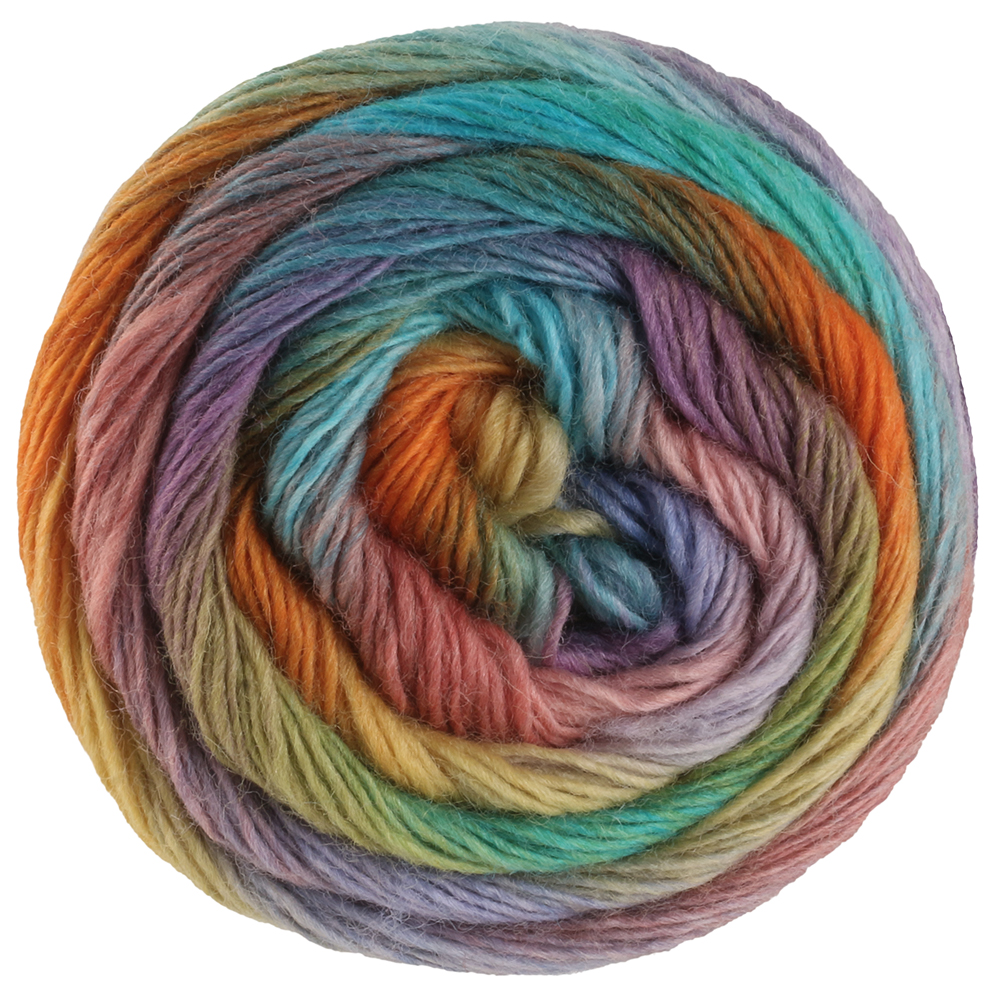 Lana Grossa Meilenweit 100 Color Mix Multi 8020  Olivgrün/Petrol/Blau-/Rotlila/Pistazie/JadeTürkis/P