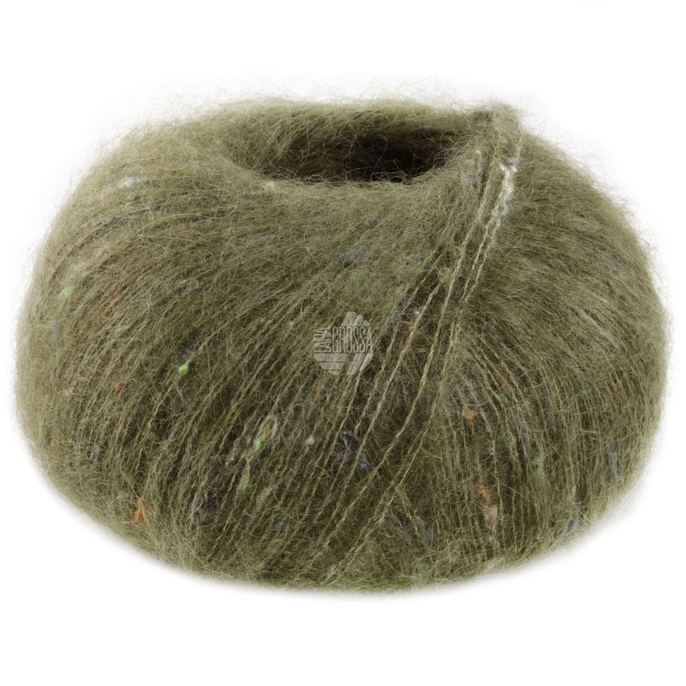 Lana Grossa Natural Superkid Tweed 616 Olivgrün 25g