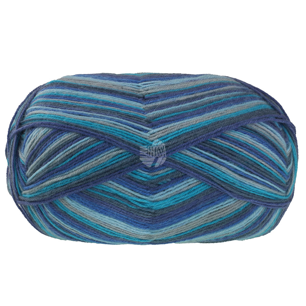 Lana Grossa Meilenweit 8-F. 150 Granita 9973 Stahl-/Dunkel-/Tintenblau/Hellblau/-grau/;Türkisblau150