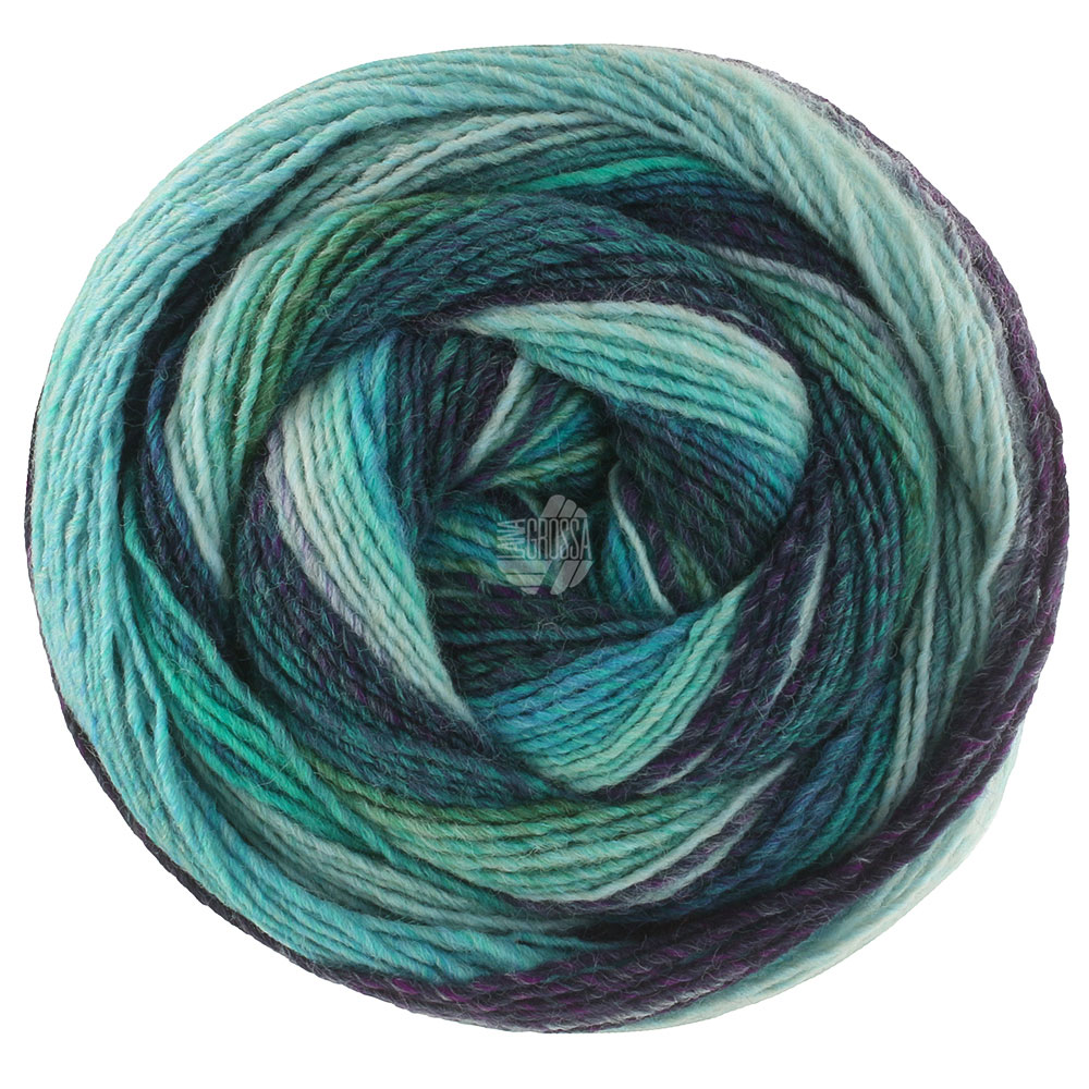 Lana Grossa Gomitolo Fumo 511 Mint/Türkis-/Seegrün/Hell-/Dunkelpetrol/Anthrazit