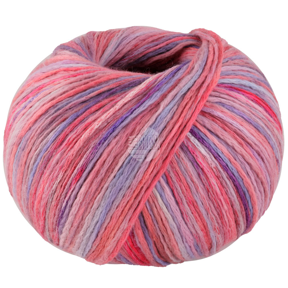 Lana Grossa Cotonella Multi 102 Hellrot/Lila/Mint/Violett bunt 100g