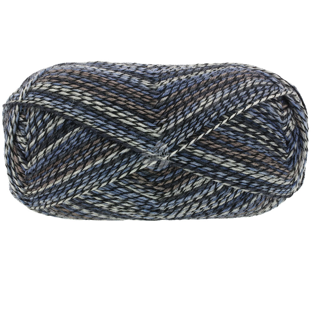 Lana Grossa Meilenweit 100 Denim Mix Black 4658 Schwarz/Ecru/Blaugrau/Taupe/Dunkelpetrol/Anthrazit
