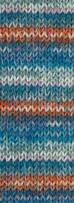 Lana Grossa Landlust Die Sockenwolle 6-fach 921 Dunkelpetrol/Mint/Dunkel-/Hellgrau/Rosa/Rost/Zimtbra