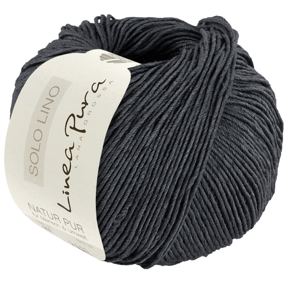 Lana Grossa Solo Lino 077 Anthrazit 50g