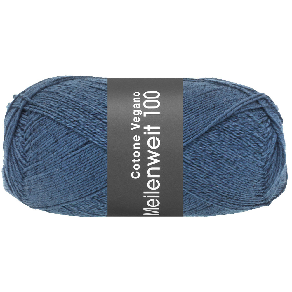 Lana Grossa Meilenweit 100 Cotone Vegano 023 Jeansblau 100g