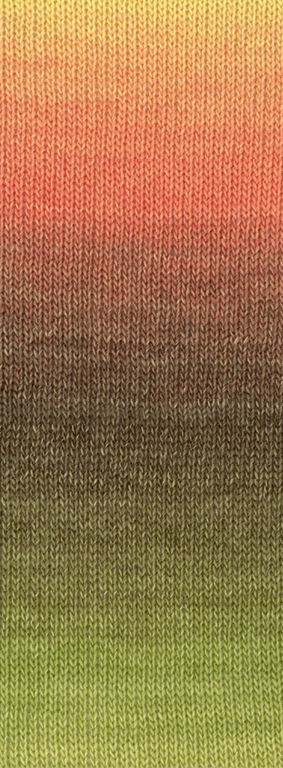 Lana Grossa Gomitolo Versione 441  Gelbgrün/Khaki/Pfirsich/Lachs/Graubeige