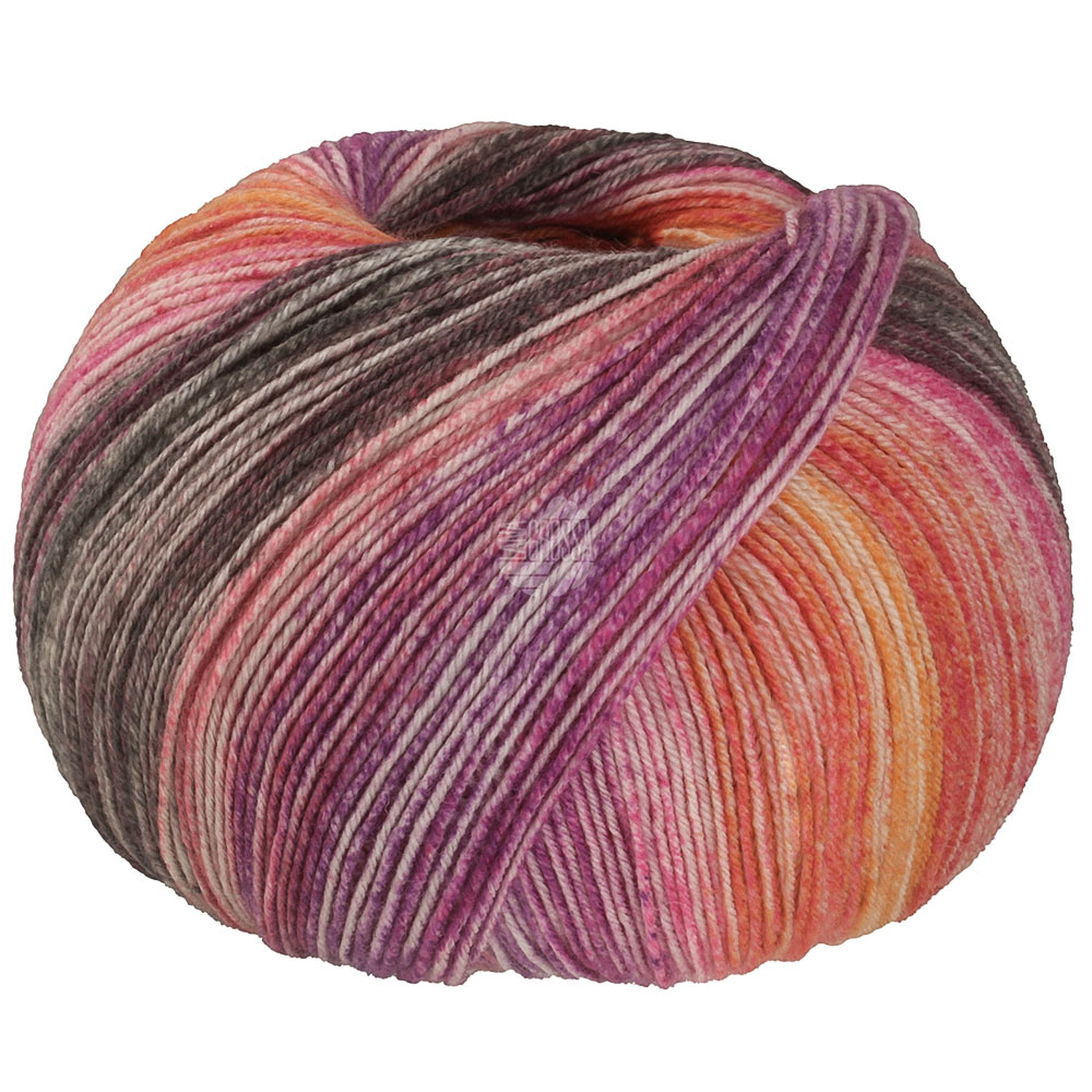 Lana Grossa Meilenweit 100 Cashmere Hawaii 4014 Fuchsia/Blaulila/Mauve/Lachs/Dunkel-/Hellgrau/Pink/N