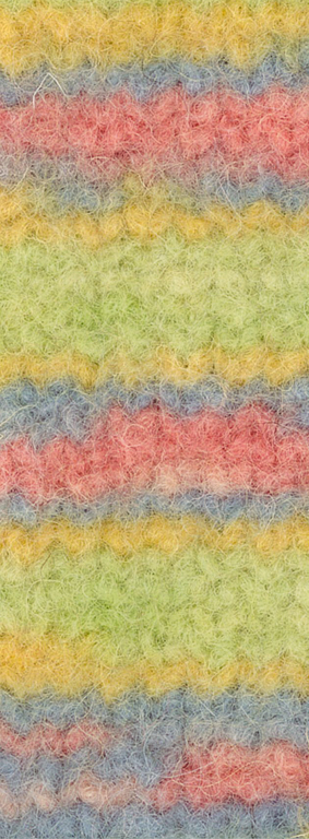 Lana Grossa Feltro Print 1303 Pastellgrün/Gelb/Himmelblau/Lachs 50g
