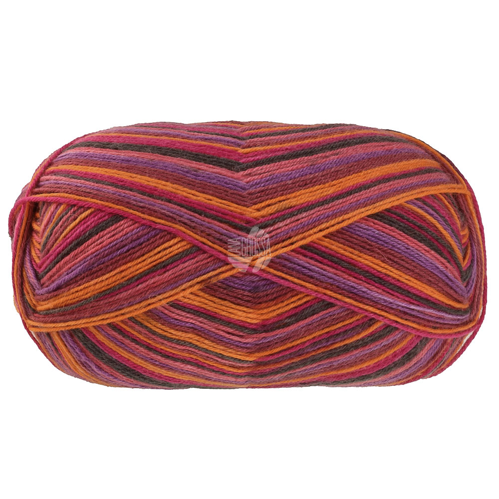 Lana Grossa Meilenweit 8-F. 150 Granita 9975 Asternrot/Orange/Burgund/Violett/Rot/Anthrazit150g