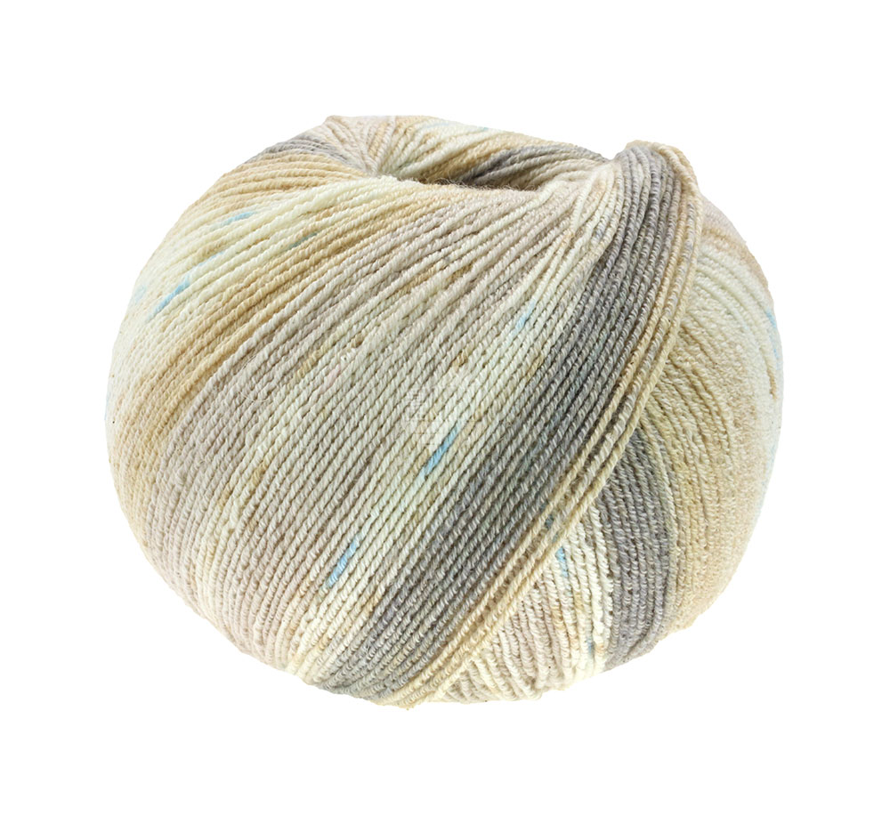 Lana Grossa Meilenweit 100 Cotton Bamboo Angelina 3133 Hellbeige/Beige/Taupe/Hellblau/Sandbeige 100g