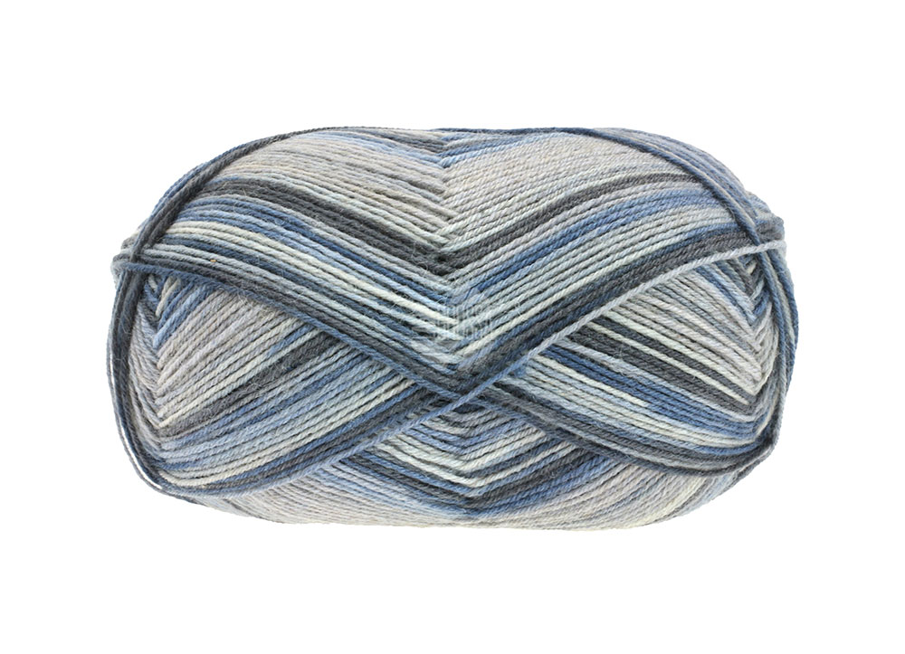 Lana Grossa Meilenweit 100 Denim Mix 7818 Hell-/Dunkelblau/Schwarz/Blaugrau/Graubeige 