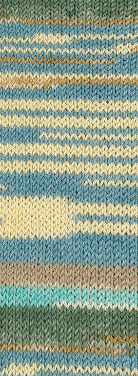 Lana Grossa Meilenweit 100 Cotton Bamboo Giulia 5222 Vanille/Hell-/Mittelblau/Hellbraun/Mint 100g