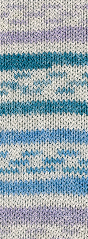 Lana Grossa Meilenweit 100 Cotton Bamboo Marinella 5186 Weißblau/Lila/Mittelblau/Hellblau 100g