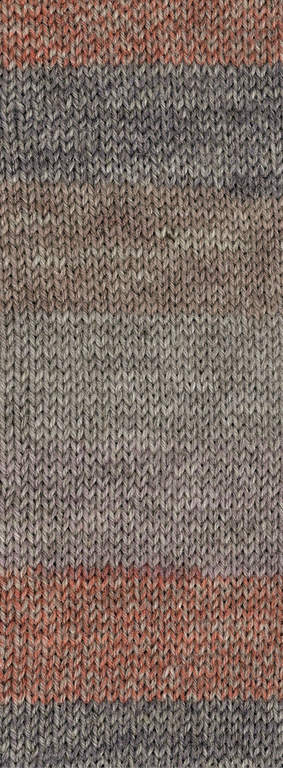 Lana Grossa About Berlin Yak Colorblock 637 Taupe/Grau/Graurosa/Orange/Dunkelgrau