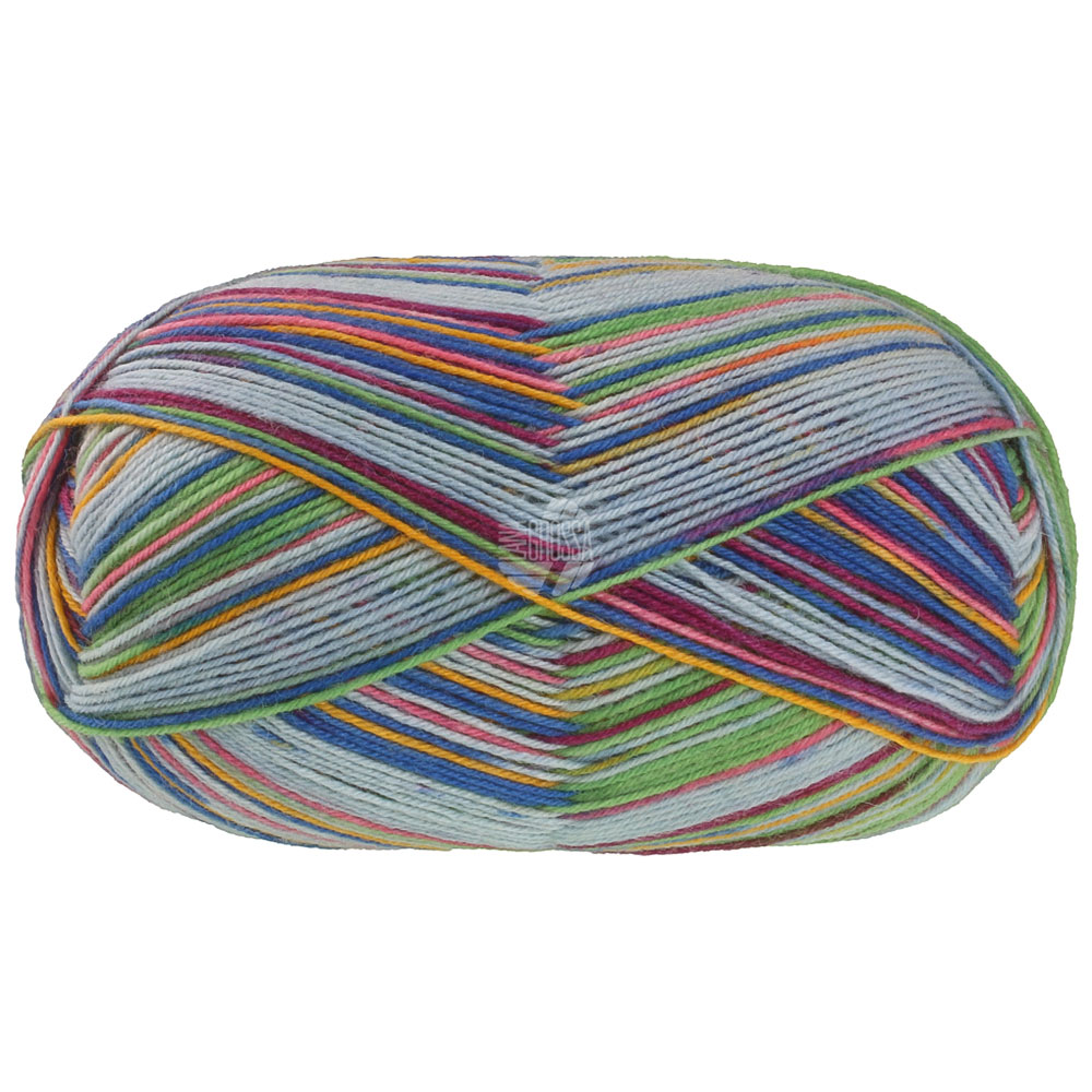 Lana Grossa Meilenweit 8-F. 150 Caprese 9976 Maigrün/Petrol/Nelkenrosa/Graublau/Magnolienrot/;Gelb15