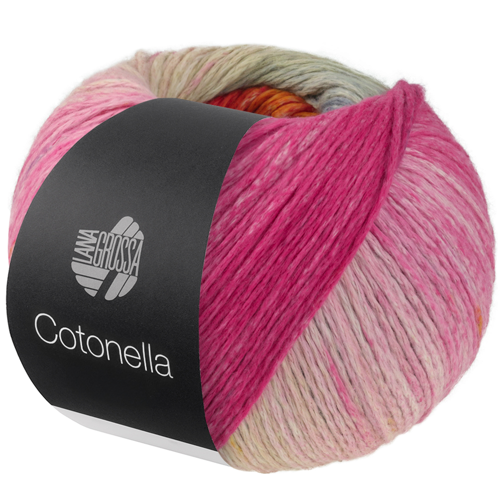 Lana Grossa Cotonella 019 Camel/Pink/Fuchsia/Rotviolett/Grau/Flieder/ Gelborange/Rot/Gelb 100g