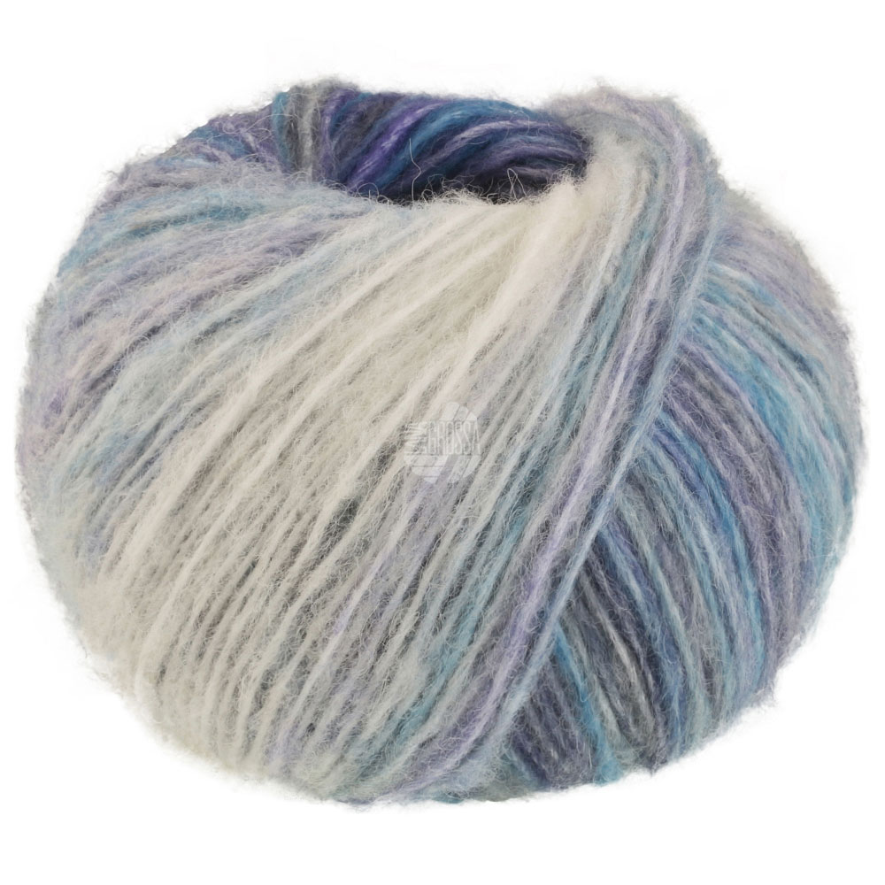 Lana Grossa Picasso 013 Weiß/Hell-/Graublau/Jeans/Himmel-/Dunkelblau 50g