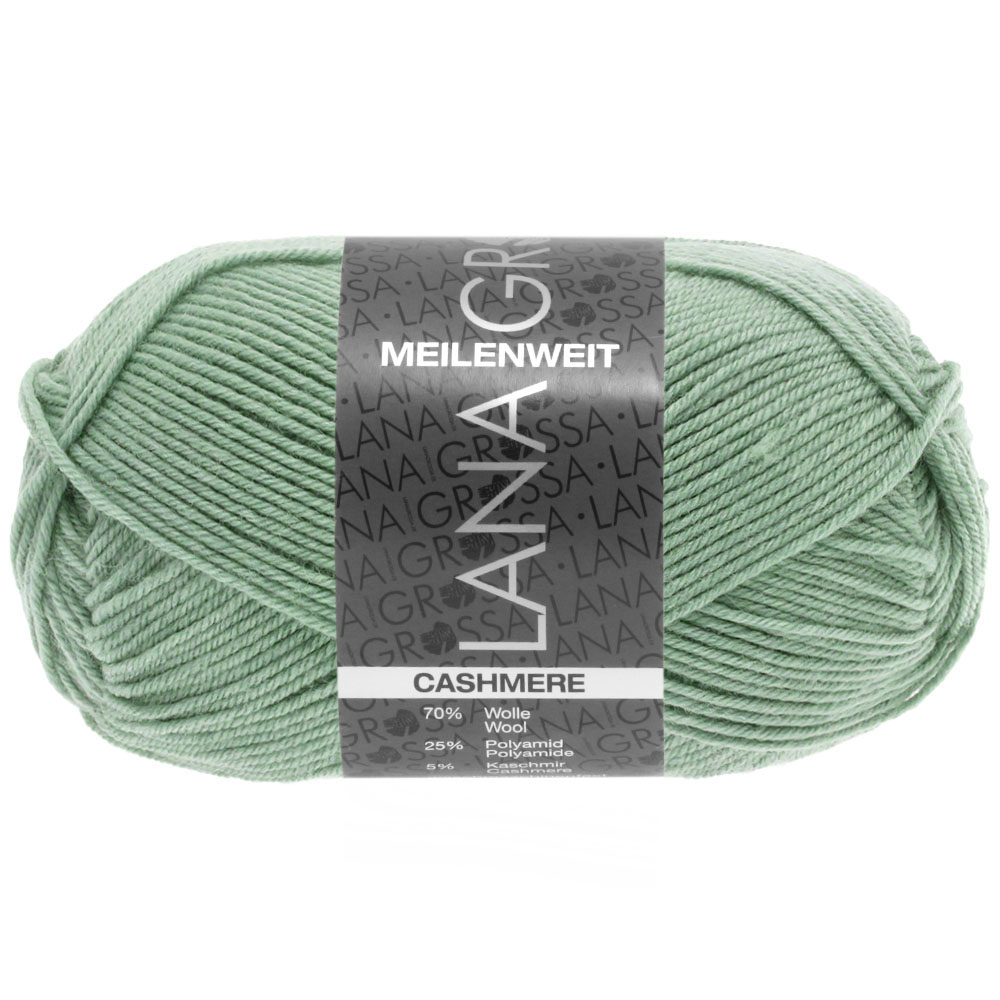 Lana Grossa Meilenweit 50 Cashmere 028 Grüngrau 50g