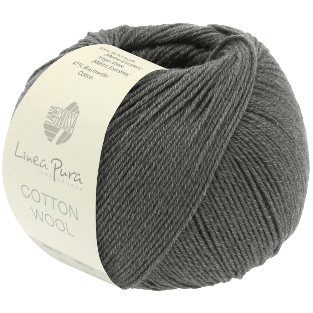Lana Grossa Cotton Wool 007 Dunkelgrau 50g