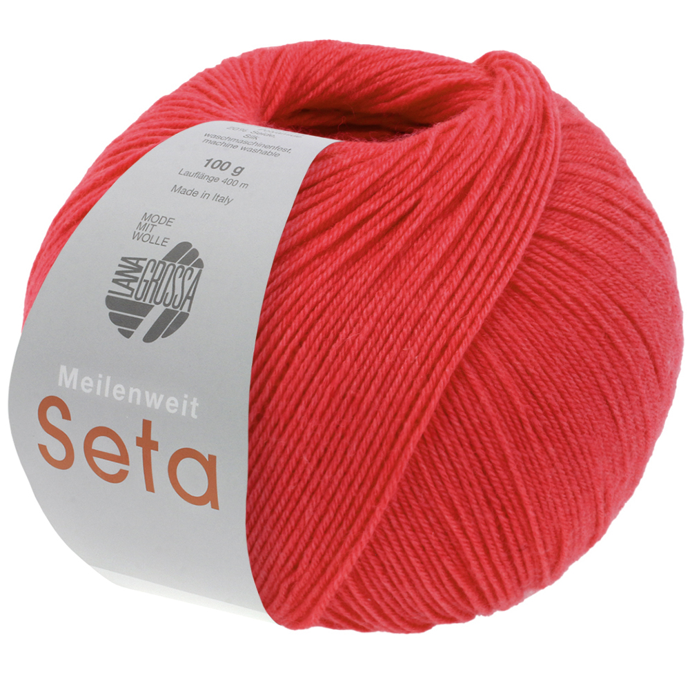 Lana Grossa Meilenweit 100 Seta 038 Feuerrot 100g