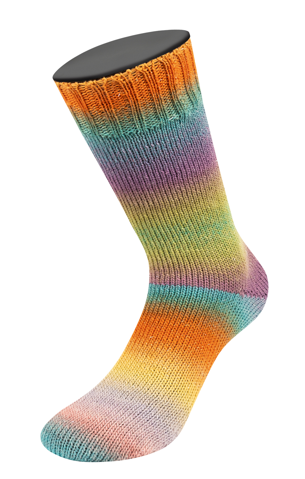 Lana Grossa Meilenweit 100 Color Mix Sparks 7617 Oliv/Minttürkis/Graublau/Lavendel/Taupe/ Pistazie/J