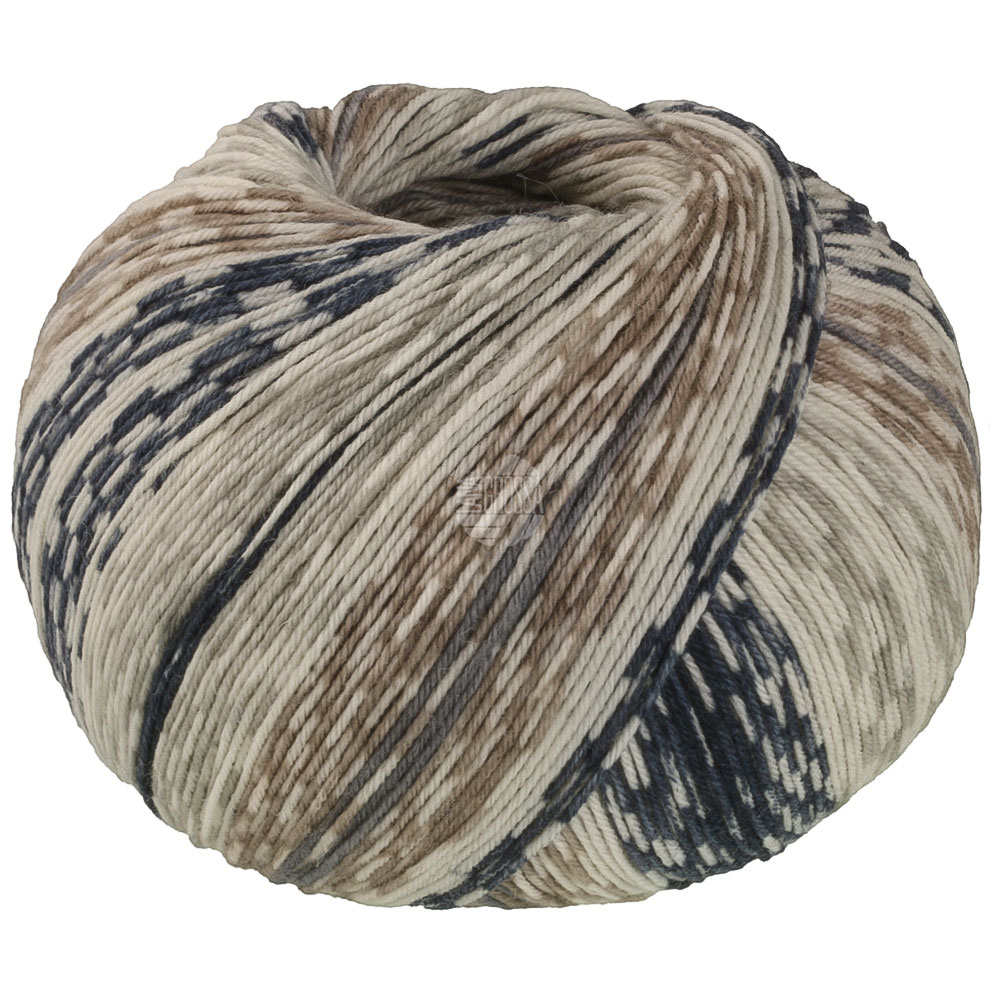 Lana Grossa Meilenweit 100 Cashmere Mezzo 4203 Dunkelgrau/Ecru/Beige/Graubeige/Anthrazit 100g
