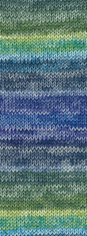 Lana Grossa Meilenweit 6-fach 150 Special 9619 Graugrün/Limette/Petrol/Oliv 150g