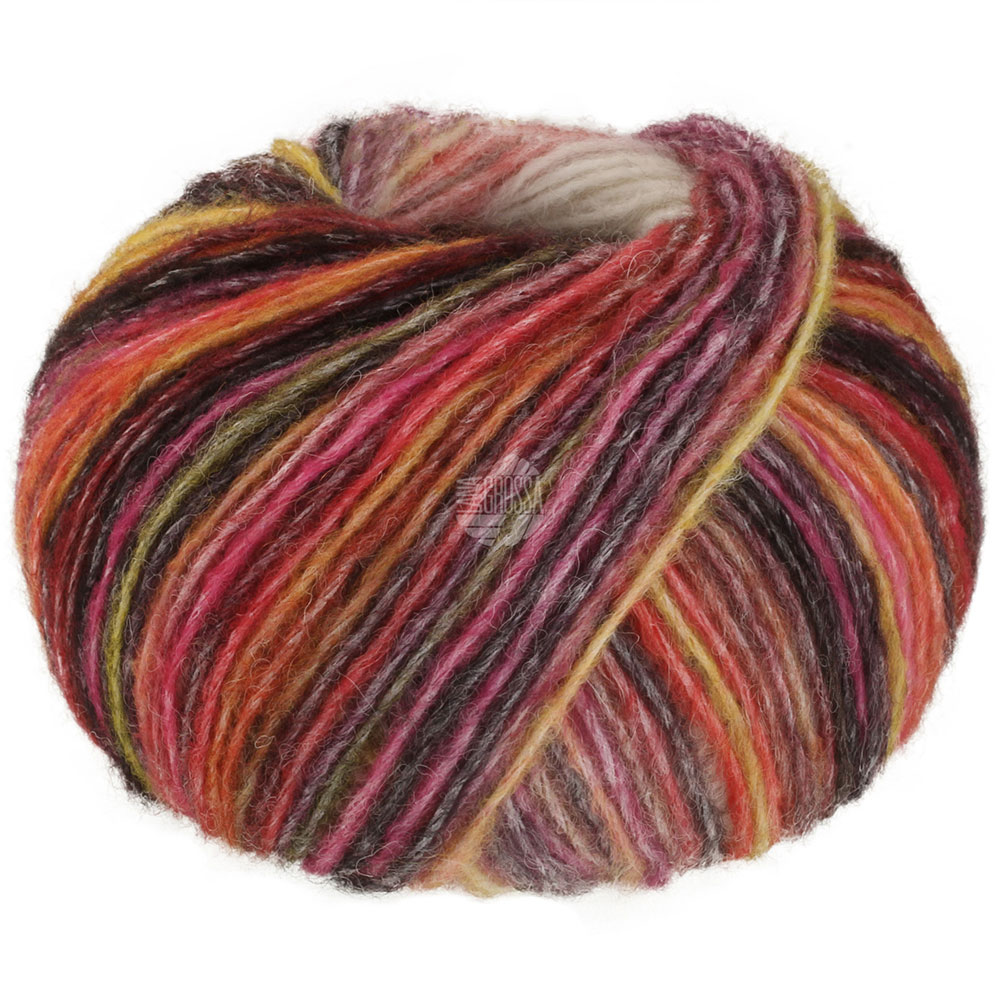 Lana Grossa Picasso 016 Creme/Rosa/Altrosa/Graulila/Beige/Anthrazit/;Nougat/Weinrot/Pflaume 50g