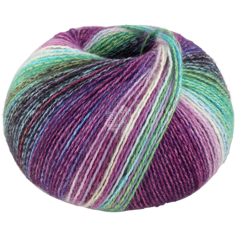 Lana Grossa Gianna 008 Türkis/Grün/Rot-/Blauviolett/Rosé/Weiß 50g