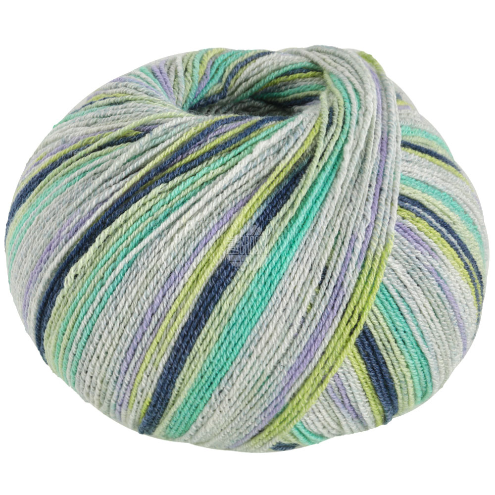 Lana Grossa Meilenweit 100 Cotton Bamboo Amalfi 2377 Zartgrau/Blasslila/Pastellgrün/Türkis/Resedagr