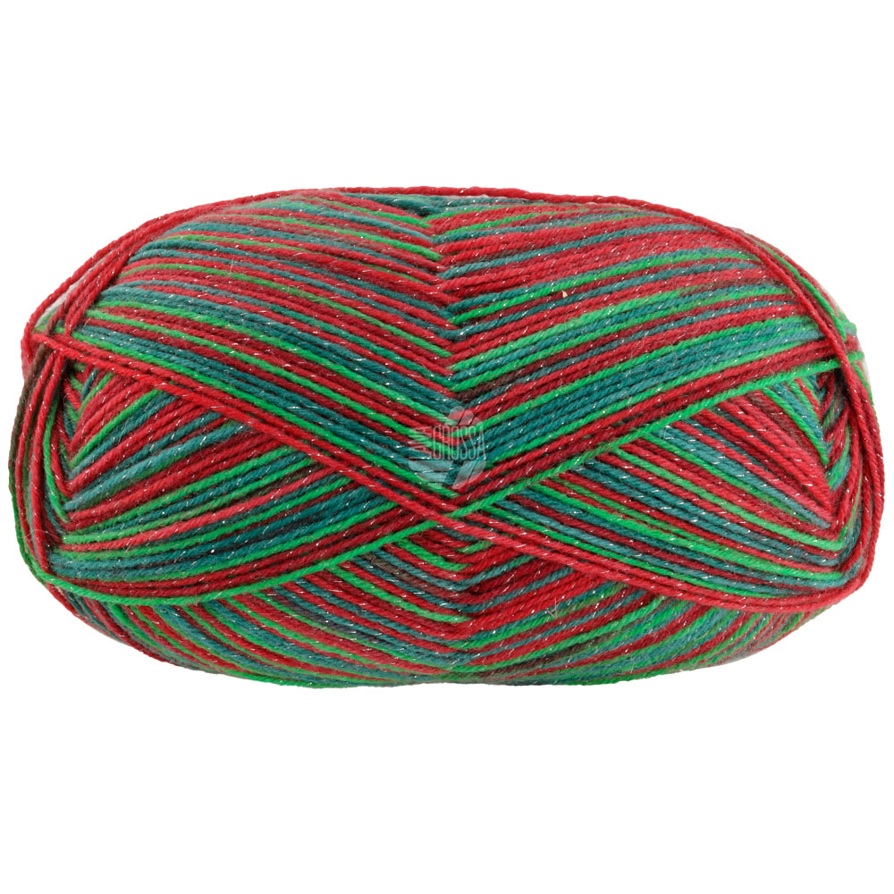Lana Grossa Meilenweit 100 Merino Christmas 6794 Hellrot/Rot/Grün/Hellgrün