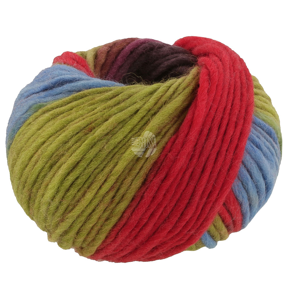 Lana Grossa Feltro Arco 444 Rotviolett/Blau/Pistazie/Rot/Graubraun 50g