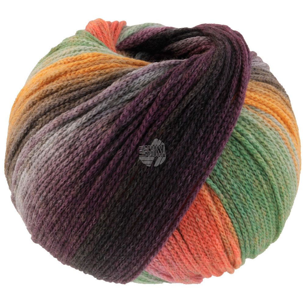 Lana Grossa Farfalla 009 Orange/Mint/Grau/Grün/Dunkel-/Schwarzgrün/Rost/Fuchsia/Brombeer/Graublau