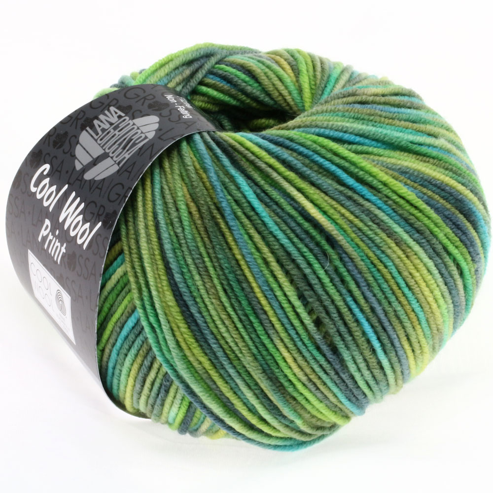 Lana Grossa Cool Wool 2000 Print - Hellgrün/Apfelgrün/Khaki/Türkis/Smaragd
